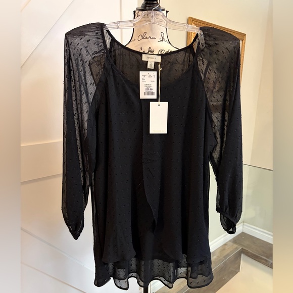 Tamara H Tops - 🔸 Stylish Black Sheer Blouse
